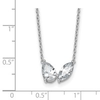 True Origin 14K White Gold 1.62 Carat Lab Grown Diamond VS+ F+ Complete Two Stone Necklace, 18" view 5