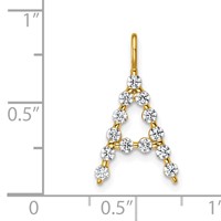 True Origin 14K Yellow Gold 0.38 Carat Lab Grown Diamond VS+ F+ Complete Alphabet a Pendant view 4