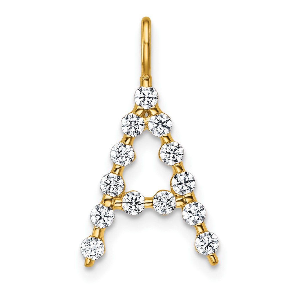 True Origin 14K Yellow Gold 0.38 Carat Lab Grown Diamond VS+ F+ Complete Alphabet a Pendant