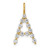 True Origin 14K Yellow Gold 0.38 Carat Lab Grown Diamond VS+ F+ Complete Alphabet a Pendant view 1