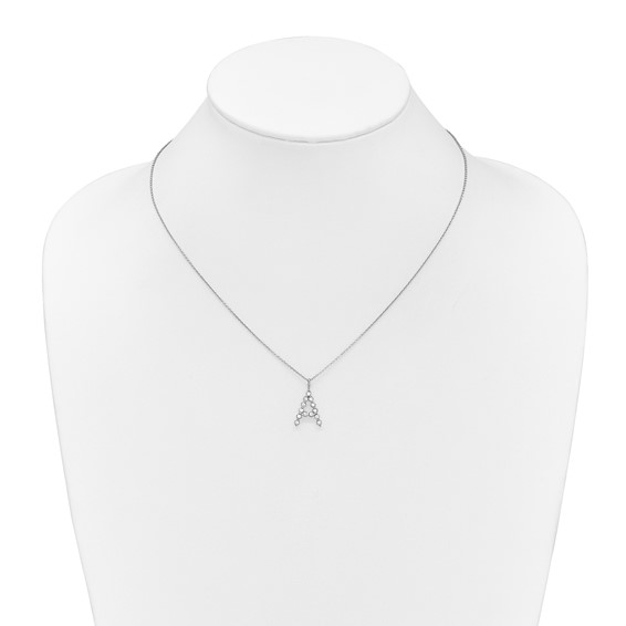 True Origin 14K White Gold 3/8 carat Lab Grown Diamond VS+ F+ Complete Alphabet A Pendant Necklace