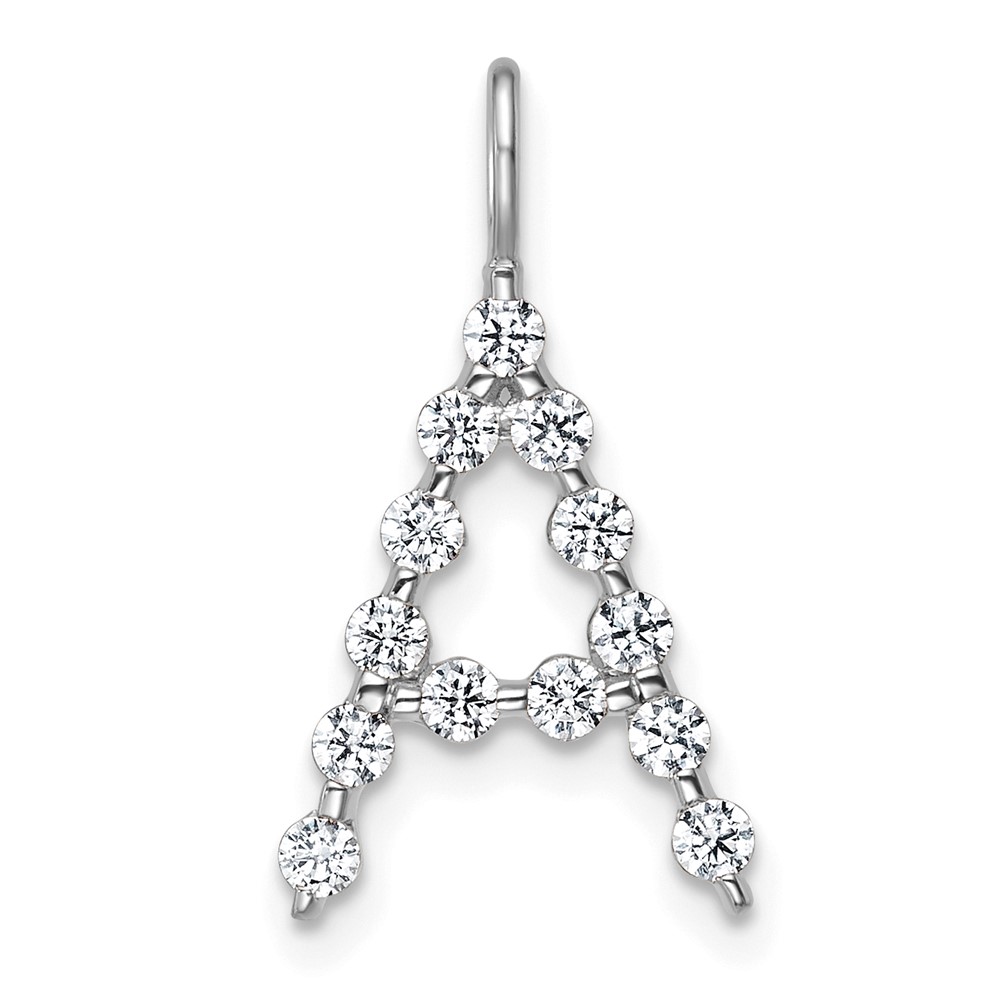 True Origin 14K White Gold 0.38 Carat Lab Grown Diamond VS+ F+ Complete Alphabet a Pendant
