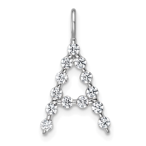 True Origin 14K White Gold 0.38 Carat Lab Grown Diamond VS+ F+ Complete Alphabet a Pendant