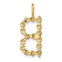 True Origin 14K Yellow Gold 0.50 Carat Lab Grown Diamond VS+ F+ Complete Alphabet B Pendant view 3