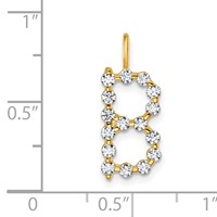 True Origin 14K Yellow Gold 0.50 Carat Lab Grown Diamond VS+ F+ Complete Alphabet B Pendant view 4