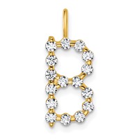 True Origin 14K Yellow Gold 0.50 Carat Lab Grown Diamond VS+ F+ Complete Alphabet B Pendant view 1