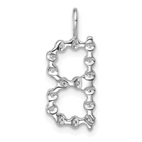 True Origin 14K White Gold 0.50 Carat Lab Grown Diamond VS+ F+ Complete Alphabet B Pendant view 3