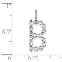 True Origin 14K White Gold 0.50 Carat Lab Grown Diamond VS+ F+ Complete Alphabet B Pendant view 4