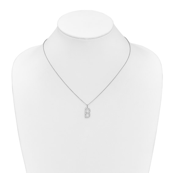 True Origin 14K White Gold 1/2 carat Lab Grown Diamond VS+ F+ Complete Alphabet B Pendant Necklace