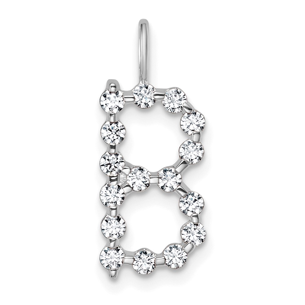 True Origin 14K White Gold 0.50 Carat Lab Grown Diamond VS+ F+ Complete Alphabet B Pendant