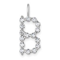 True Origin 14K White Gold 0.50 Carat Lab Grown Diamond VS+ F+ Complete Alphabet B Pendant view 1