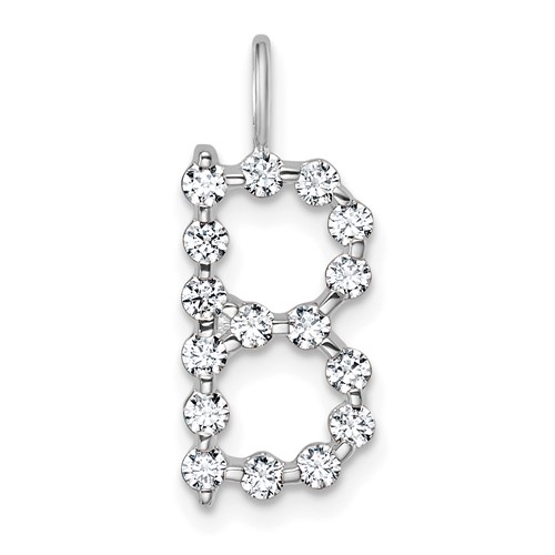 True Origin 14K White Gold 0.50 Carat Lab Grown Diamond VS+ F+ Complete Alphabet B Pendant
