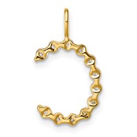 True Origin 14K Yellow Gold 0.38 Carat Lab Grown Diamond VS+ F+ Complete Alphabet C Pendant view 3