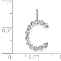True Origin 14K White Gold 0.38 Carat Lab Grown Diamond VS+ F+ Complete Alphabet C Pendant view 4