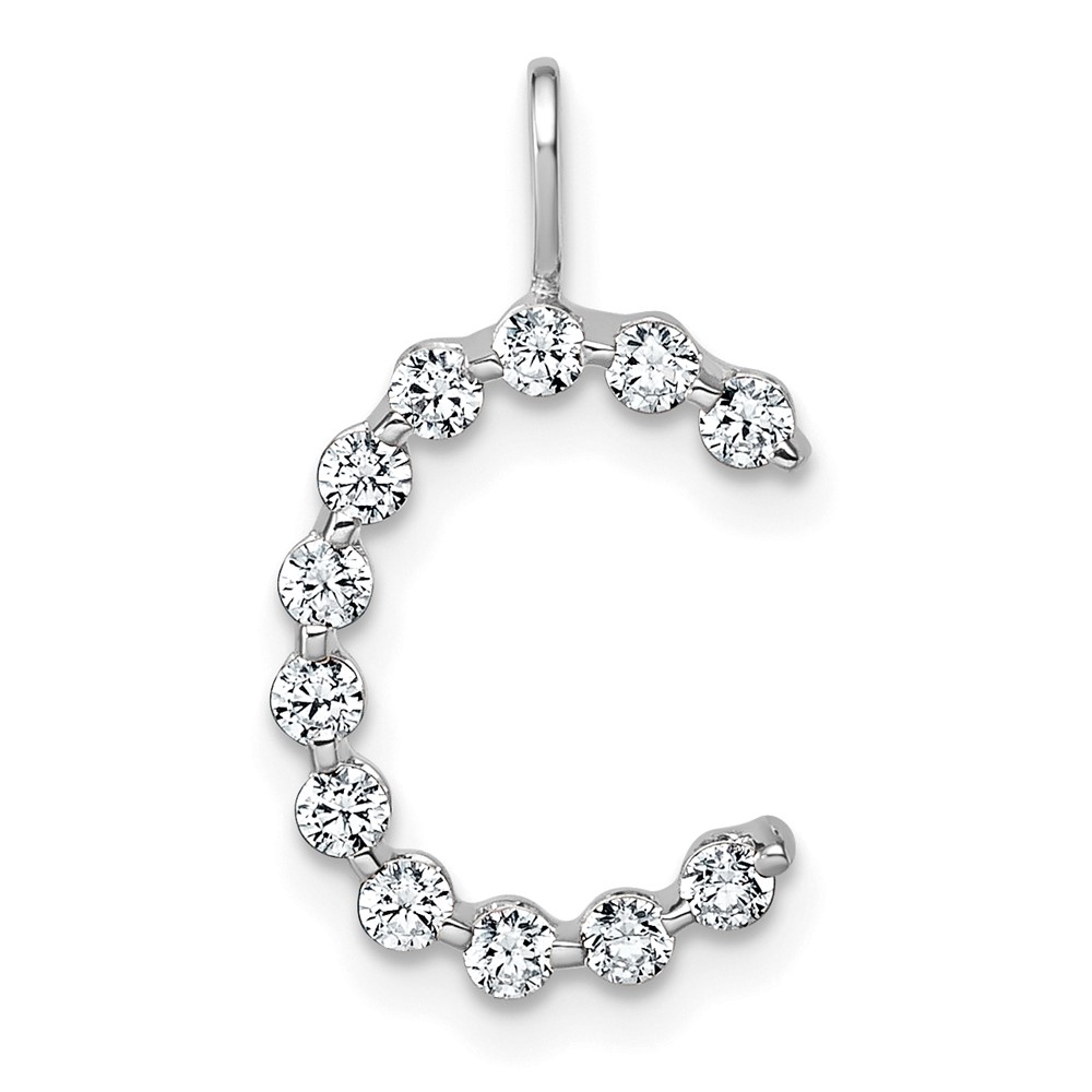 True Origin 14K White Gold 0.38 Carat Lab Grown Diamond VS+ F+ Complete Alphabet C Pendant
