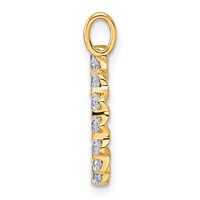 True Origin 14K Yellow Gold 0.50 Carat Lab Grown Diamond VS+ F+ Complete Alphabet D Pendant view 2