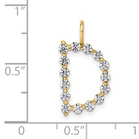 True Origin 14K Yellow Gold 0.50 Carat Lab Grown Diamond VS+ F+ Complete Alphabet D Pendant view 4