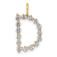 True Origin 14K Yellow Gold 0.50 Carat Lab Grown Diamond VS+ F+ Complete Alphabet D Pendant view 1