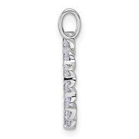 True Origin 14K White Gold 0.50 Carat Lab Grown Diamond VS+ F+ Complete Alphabet D Pendant view 2