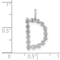True Origin 14K White Gold 0.50 Carat Lab Grown Diamond VS+ F+ Complete Alphabet D Pendant view 4