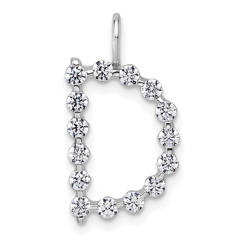 True Origin 14K White Gold 0.50 Carat Lab Grown Diamond VS+ F+ Complete Alphabet D Pendant