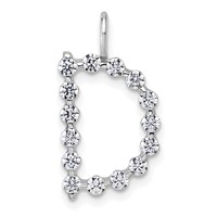 True Origin 14K White Gold 0.50 Carat Lab Grown Diamond VS+ F+ Complete Alphabet D Pendant view 1