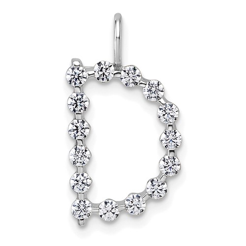 True Origin 14K White Gold 0.50 Carat Lab Grown Diamond VS+ F+ Complete Alphabet D Pendant