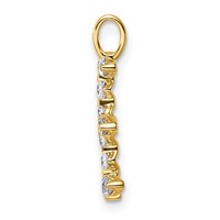 True Origin 14K Yellow Gold 0.50 Carat Lab Grown Diamond VS+ F+ Complete Alphabet E Pendant view 2