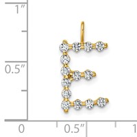 True Origin 14K Yellow Gold 0.50 Carat Lab Grown Diamond VS+ F+ Complete Alphabet E Pendant view 4