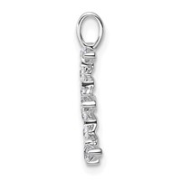True Origin 14K White Gold 0.50 Carat Lab Grown Diamond VS+ F+ Complete Alphabet E Pendant view 2