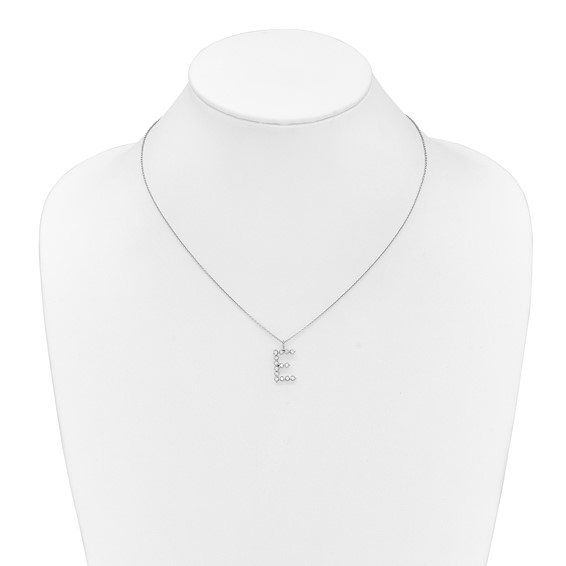 True Origin 14K White Gold 1/2 carat Lab Grown Diamond VS+ F+ Complete Alphabet E Pendant Necklace
