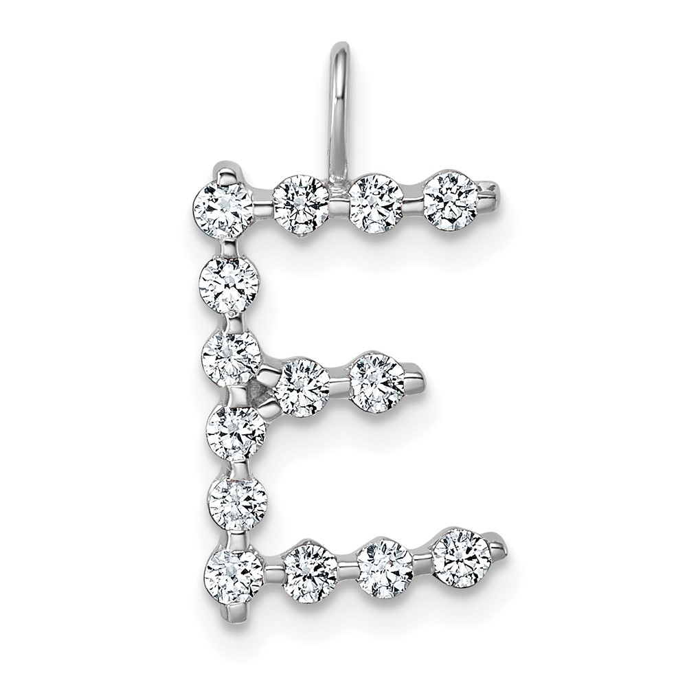 True Origin 14K White Gold 0.50 Carat Lab Grown Diamond VS+ F+ Complete Alphabet E Pendant