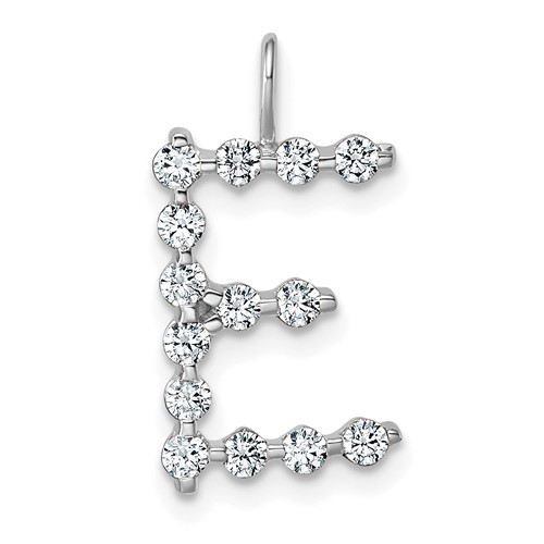 True Origin 14K White Gold 0.50 Carat Lab Grown Diamond VS+ F+ Complete Alphabet E Pendant