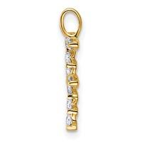 True Origin 14K Yellow Gold 0.38 Carat Lab Grown Diamond VS+ F+ Complete Alphabet F Pendant view 2