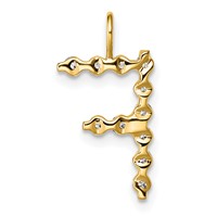 True Origin 14K Yellow Gold 0.38 Carat Lab Grown Diamond VS+ F+ Complete Alphabet F Pendant view 3