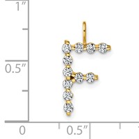 True Origin 14K Yellow Gold 0.38 Carat Lab Grown Diamond VS+ F+ Complete Alphabet F Pendant view 4