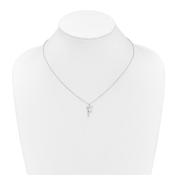 True Origin 14K White Gold 3/8 carat Lab Grown Diamond VS+ F+ Complete Alphabet F Pendant Necklace