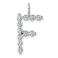 True Origin 14K White Gold 0.38 Carat Lab Grown Diamond VS+ F+ Complete Alphabet F Pendant view 1
