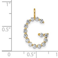 True Origin 14K Yellow Gold 0.50 Carat Lab Grown Diamond VS+ F+ Complete Alphabet G Pendant view 4