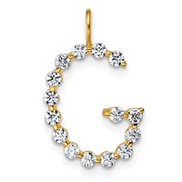 True Origin 14K Yellow Gold 0.50 Carat Lab Grown Diamond VS+ F+ Complete Alphabet G Pendant view 1