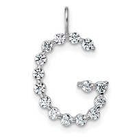 True Origin 14K White Gold 0.50 Carat Lab Grown Diamond VS+ F+ Complete Alphabet G Pendant view 1