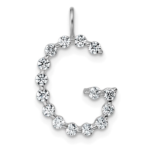 True Origin 14K White Gold 0.50 Carat Lab Grown Diamond VS+ F+ Complete Alphabet G Pendant