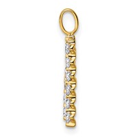 True Origin 14K Yellow Gold 0.50 Carat Lab Grown Diamond VS+ F+ Complete Alphabet H Pendant view 2
