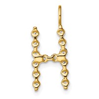 True Origin 14K Yellow Gold 0.50 Carat Lab Grown Diamond VS+ F+ Complete Alphabet H Pendant view 3