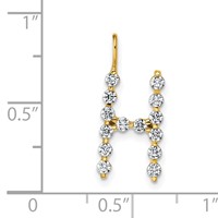 True Origin 14K Yellow Gold 0.50 Carat Lab Grown Diamond VS+ F+ Complete Alphabet H Pendant view 4