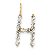 True Origin 14K Yellow Gold 0.50 Carat Lab Grown Diamond VS+ F+ Complete Alphabet H Pendant view 1
