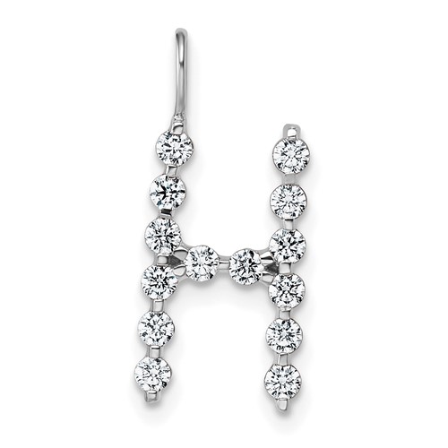True Origin 14K White Gold 0.50 Carat Lab Grown Diamond VS+ F+ Complete Alphabet H Pendant