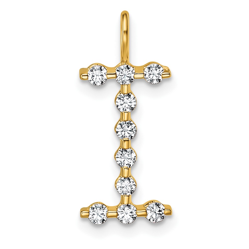 True Origin 14K Yellow Gold 0.33 Carat Lab Grown Diamond VS+ F+ Complete Alphabet I Pendant