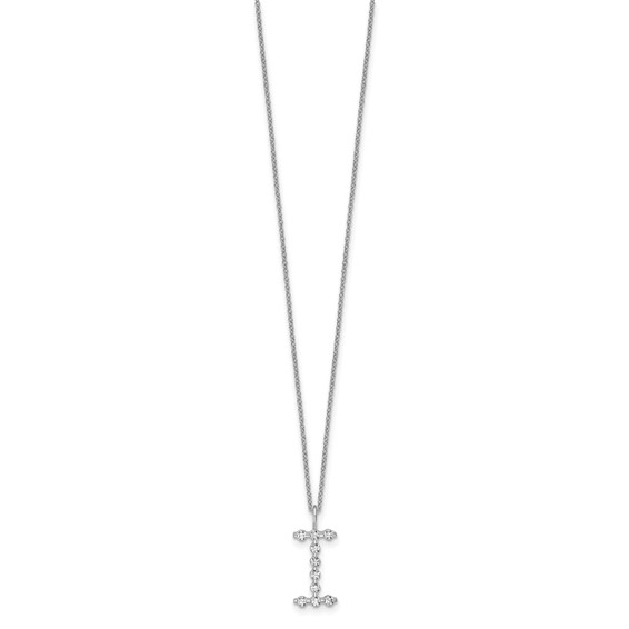 True Origin 14K White Gold 1/3 carat Lab Grown Diamond VS+ F+ Complete Alphabet I Pendant Necklace