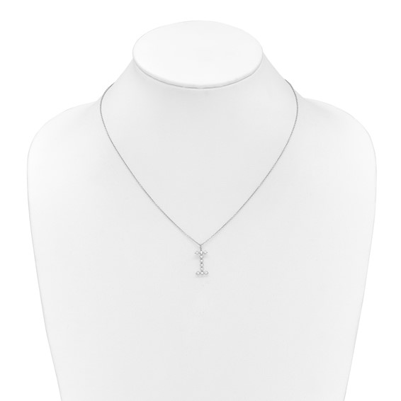 True Origin 14K White Gold 1/3 carat Lab Grown Diamond VS+ F+ Complete Alphabet I Pendant Necklace